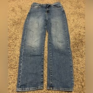 Straight leg high rise jeans